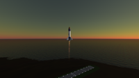 Right after first stage separation of the Tiny Tim Booster.